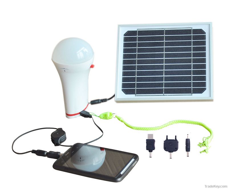 Removable Solar LED Bulb Light with mobile charger MRD401