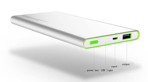 Fashion New Portable Power Bank 10000 mah with Aluminum Housing 1 Year Warranty