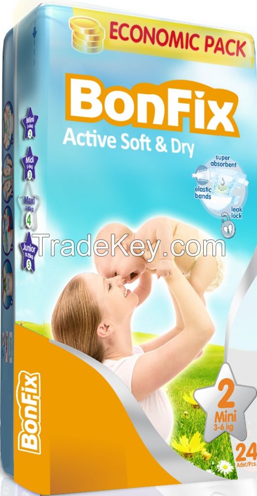 Bonfix Baby diapers Eco Pack Mini 24 Pcs