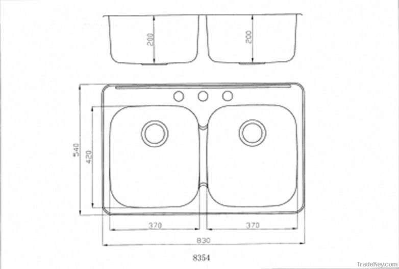 topmount kitchen sinks-8354B