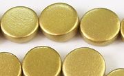 Wooden Beads, Flat Round, 5x15mm, Gold
