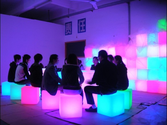 LED cube chair/lighting stool