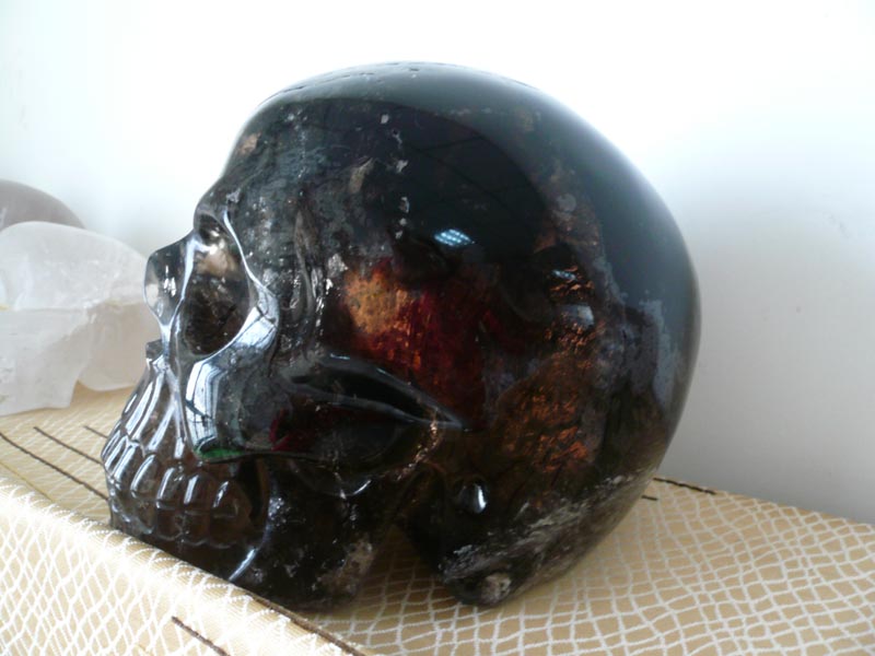 Smokey Quartz Skull 7 inch