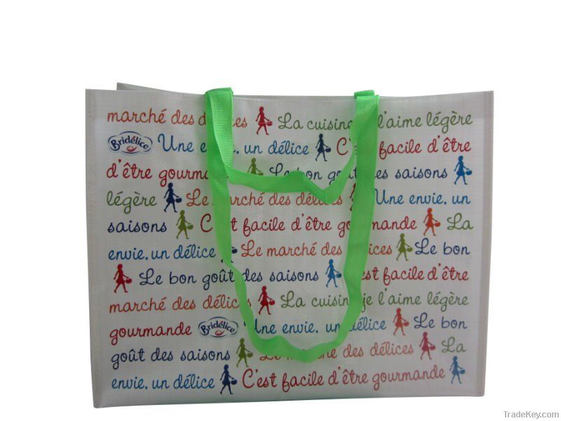 2011 Green PP woven laminated shopping bag