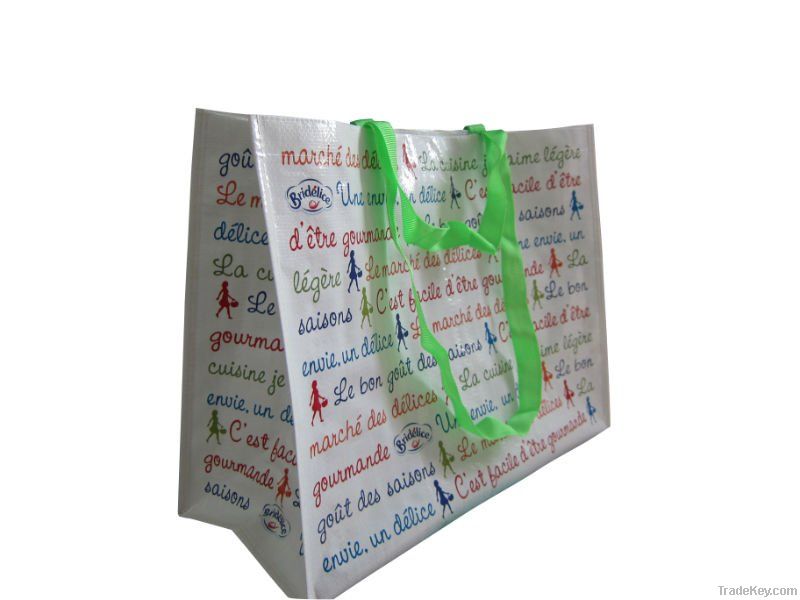 2011 Green PP woven laminated shopping bag