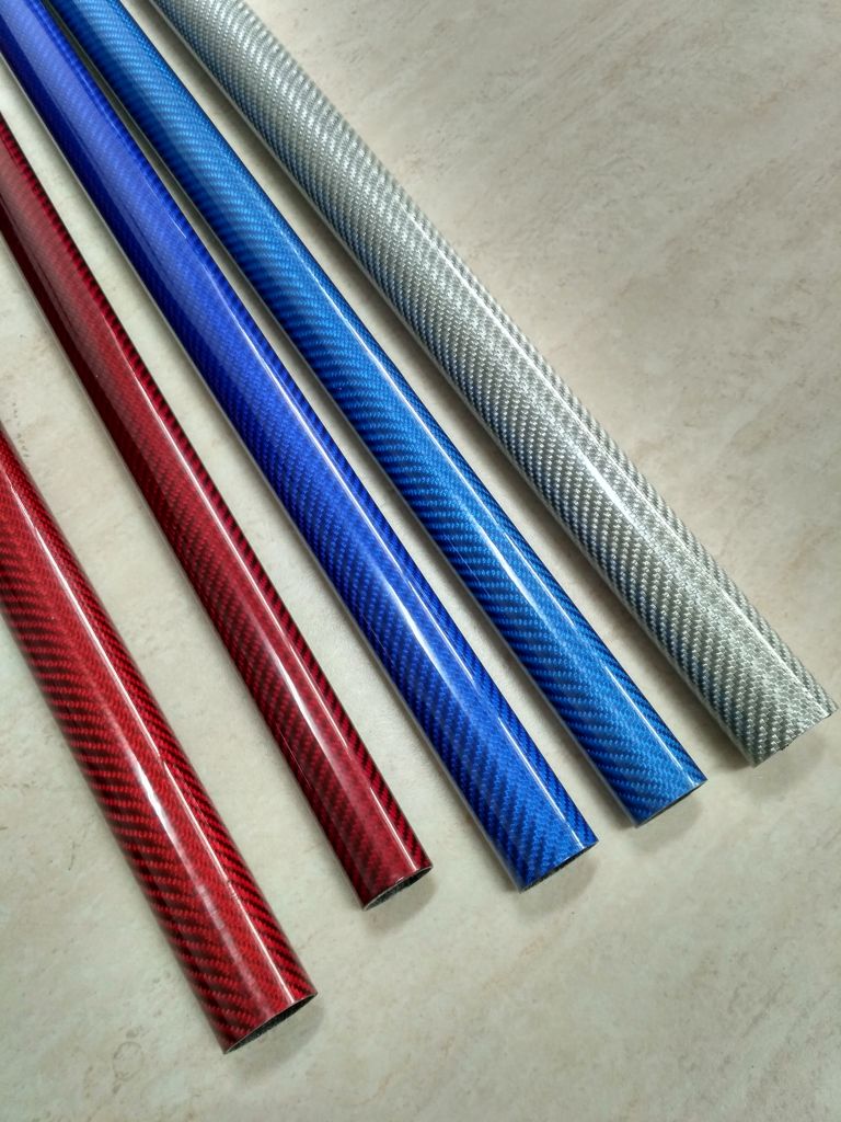 hot sell colorful fiberglass tube with factory price gold silver blue carbon fiber tube
