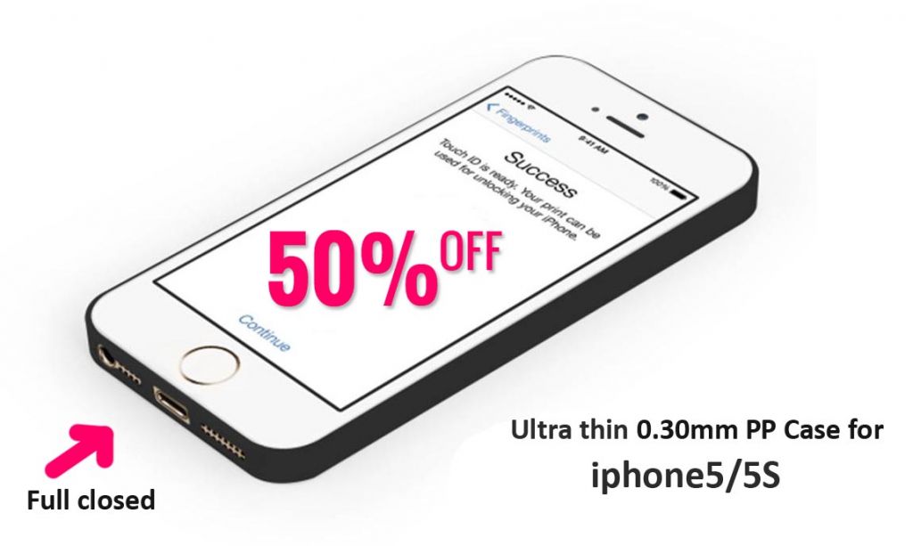 Special Offer US$0.80/PC Full Closed 0.3mm Case for iPhone5S