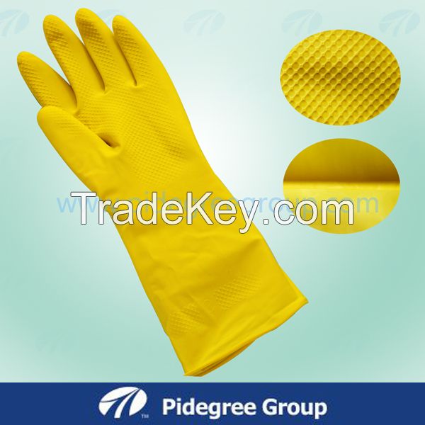 Long sleeve Yellow Latex household glove