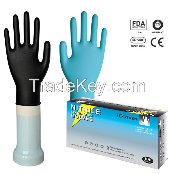 Industrial Disposable Black Nitrile Gloves