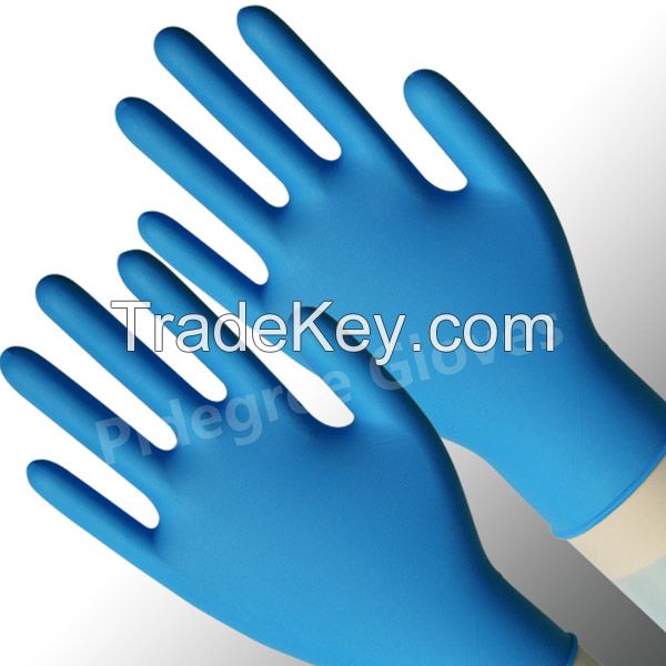 OEM Disposable Malaysia Industrial Grade Blue Nitrile Gloves