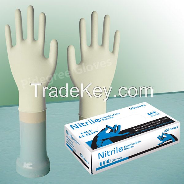 White Nitrile Exam Gloves