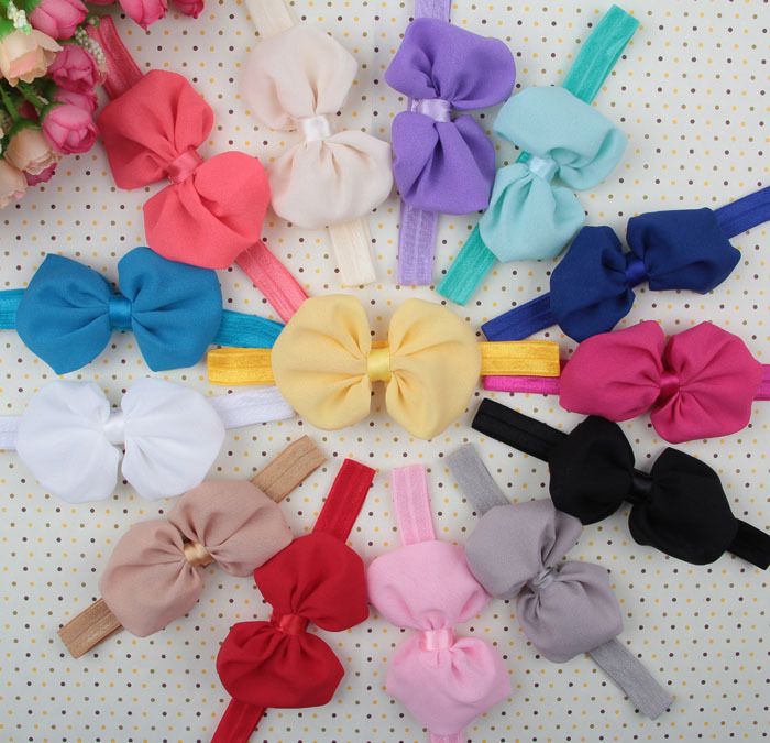 Baby Girls Newborn-Bowknot Headbands Hairband Hair Chiffon Bow Band