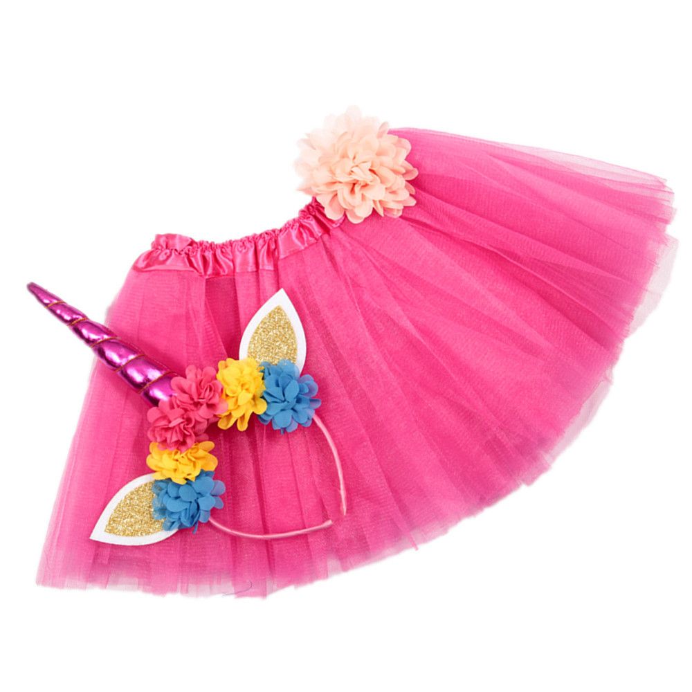 Unicorn Headband Princess Tutu Skirt Baby Girls Clothes Rainbow Kids Party Tutu for Girls Skirts set