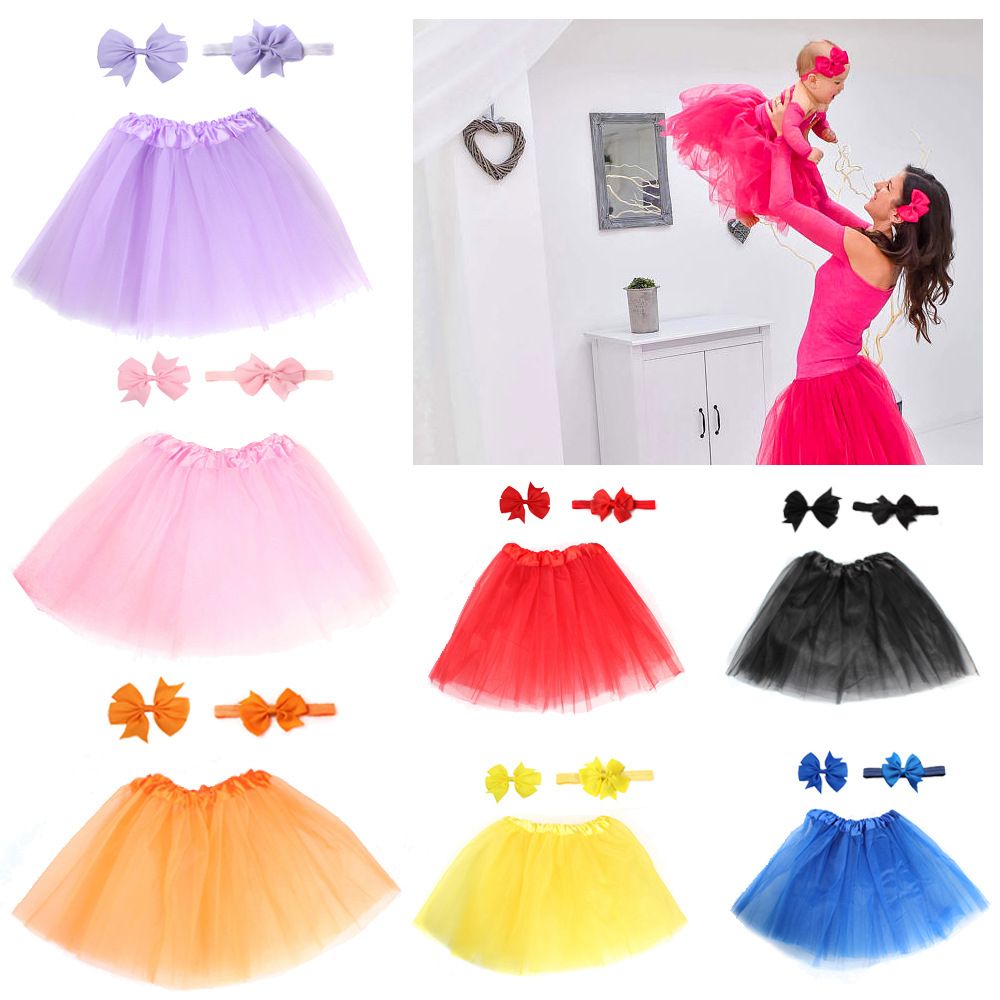 Baby Girls Princess Tutu Skirts/Hair Bow Clip/Hairband Headband Set