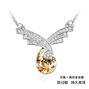 Genuion crystal platinum plating necklace-flying