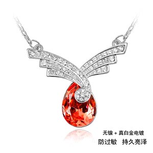 Genuion crystal platinum plating necklace-flying