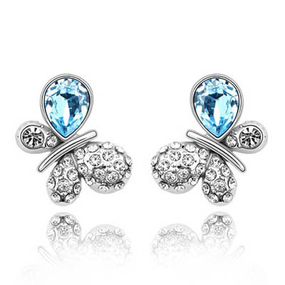 Genuion crystal platinum plating earrings-elegance