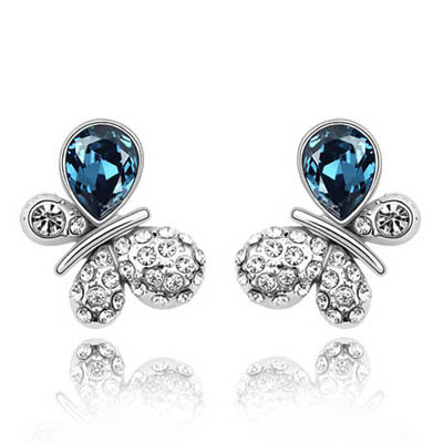 Genuion crystal platinum plating earrings-elegance