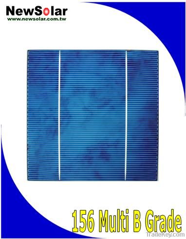 156 Multi 2BB B grade 15.80% solar cell,