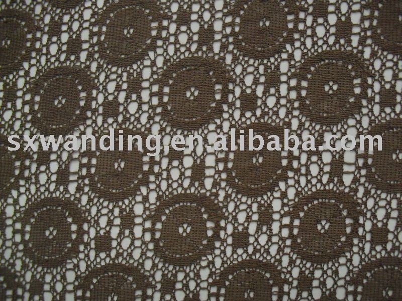 Nylon/cotton jacquard lace fabric