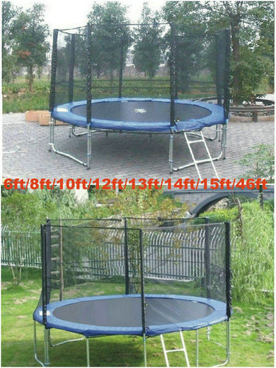 trampoline with safety enclosure