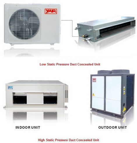 Duct concealed unit (Low and high static pressure)