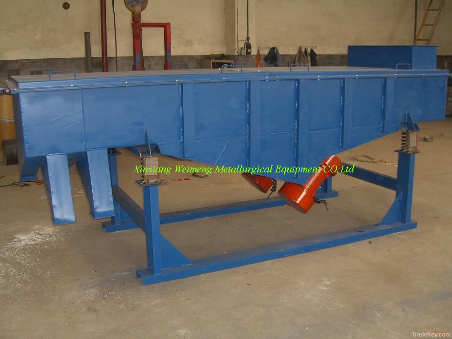 Linear vibrating screen for sand classification