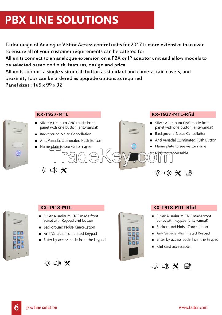 Telephone line door entry system