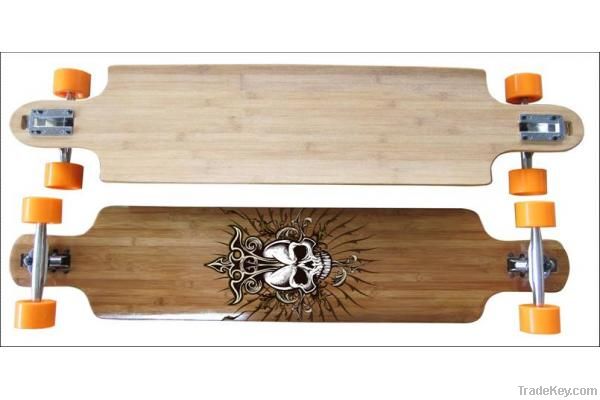 40.5x9.25" bamboo skateboard