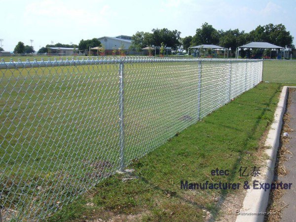 PVC coated / Galvanized chain link wire mesh fence (factory)