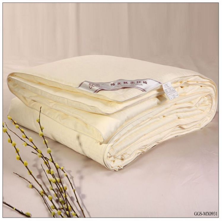 2011top-sell pure natural branded silk duvet with cotton cover
