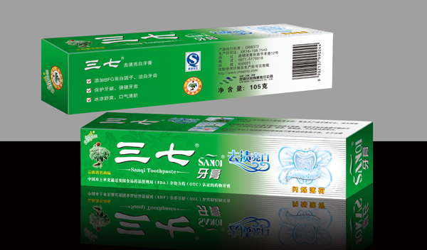 Sanqi Plaque-fighting and Whitening Toothpaste