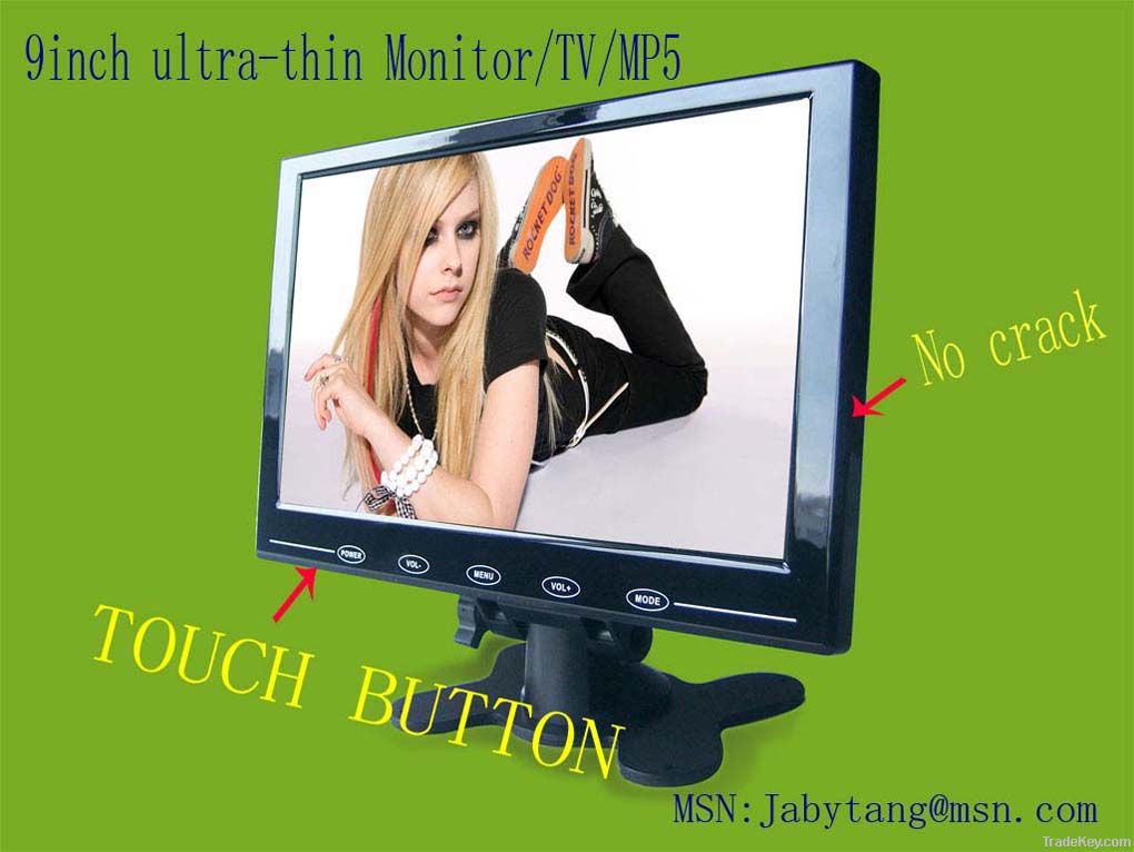 9inch ultra-thin touch button monitor