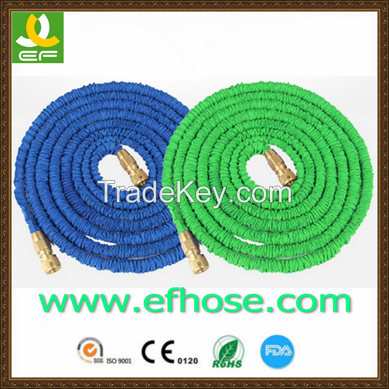 25 50 75 100 150 ft Top quality Expandable Garden hose for irrigation/Strongest Double Latex Brass Valve Fitting - 8 Function