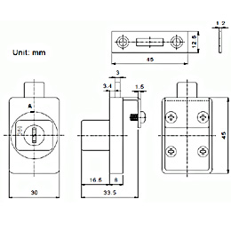 C820 Glass Door Lock