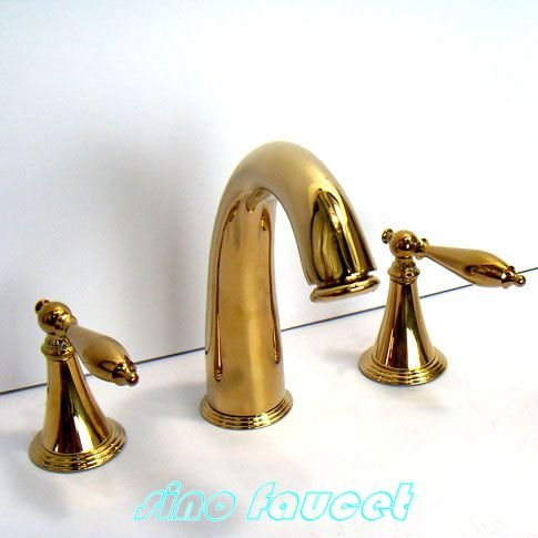 Polished Bass Bathroom Widespread Faucet Mixer Tap T010