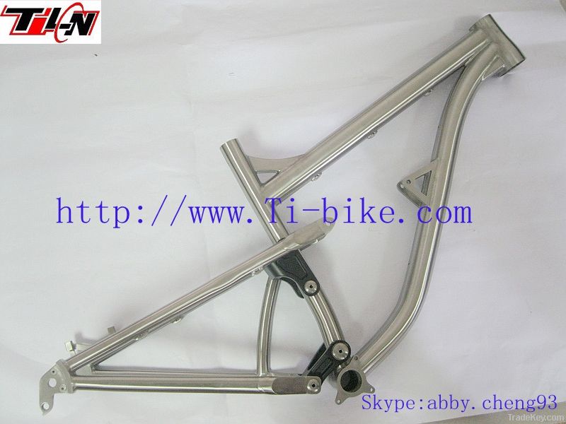Customized Titanium full suspention bike frame, bicycle frame