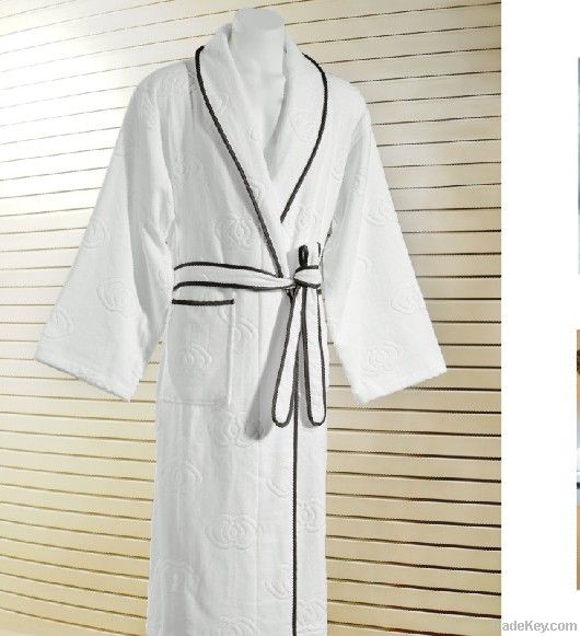 Tuxedo Style Bathrobe With Embroidery Logo (RT0027)