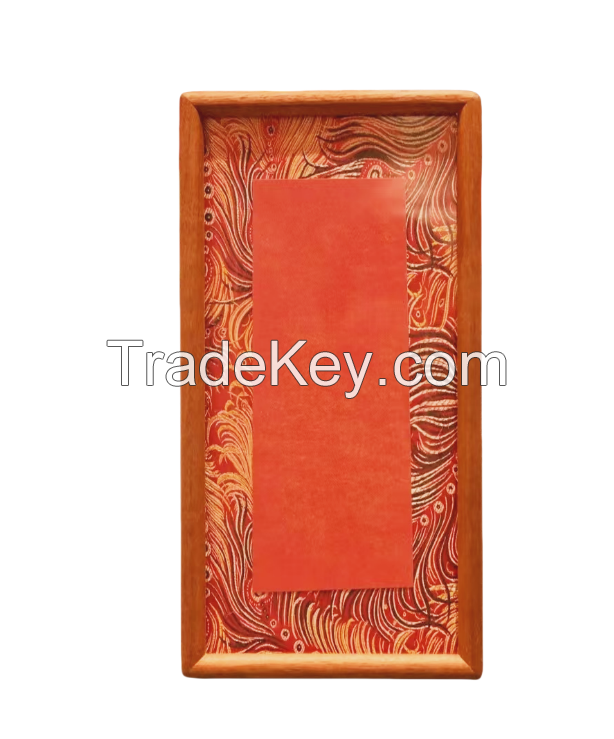 Xuan Paper Cardboard Edge Protection  Thickened Marble Style Black Color Wooden Frame