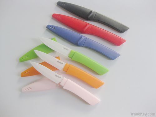 3inch ceramic fruit paring knife with colorful sheath