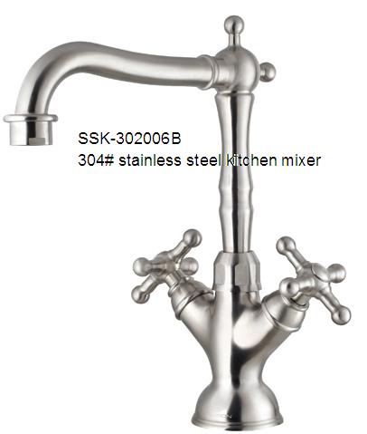304# stainless steel double handle kitchen mixer
