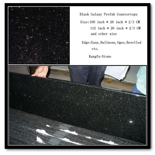 Black Galaxy Granite Prefab Countertop