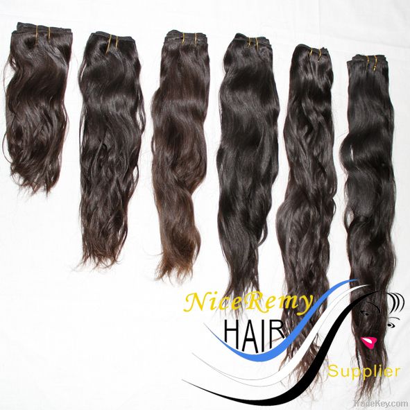 100% indian virgin remy hair machine weft/hair weave/natural color