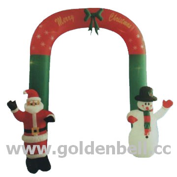 H 270cm inflatable santa, standing in front of the door, welcome their f