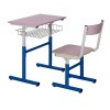 Height adjustable school desk and chair
