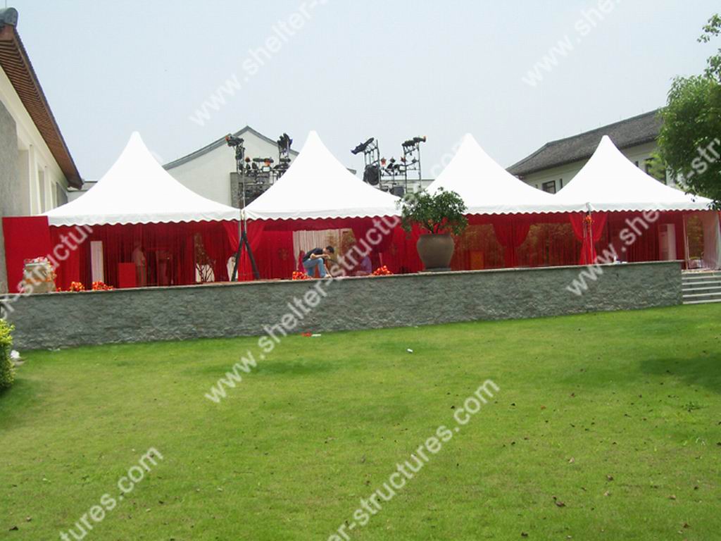 red wedding tent