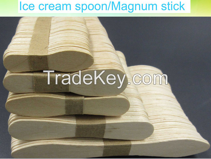 75 mm birch individually wrapped with paper wooden ice cream spoon