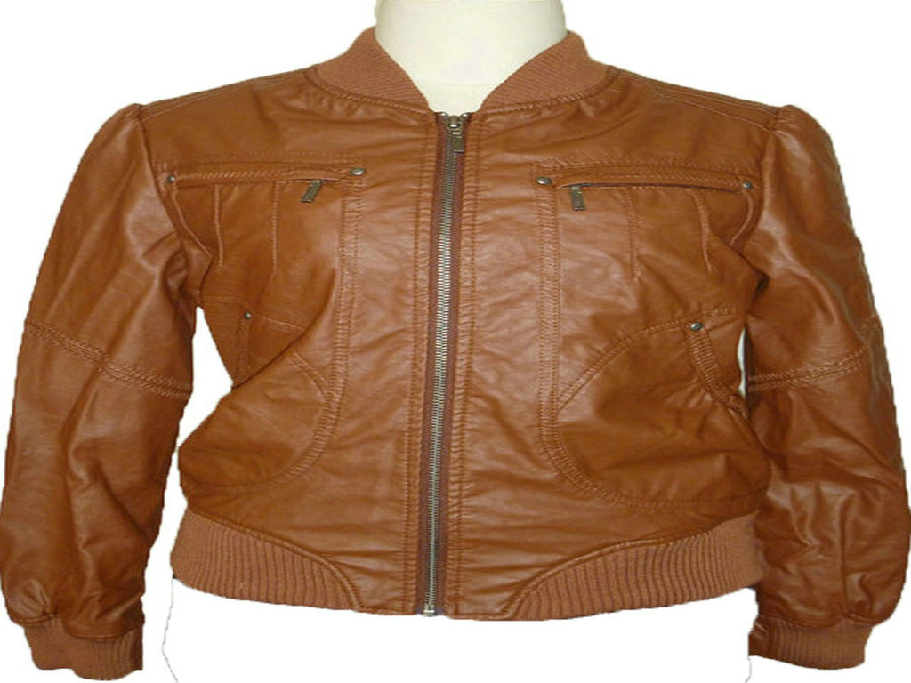ladies' fashion pu leather jacket with fine making of two colors