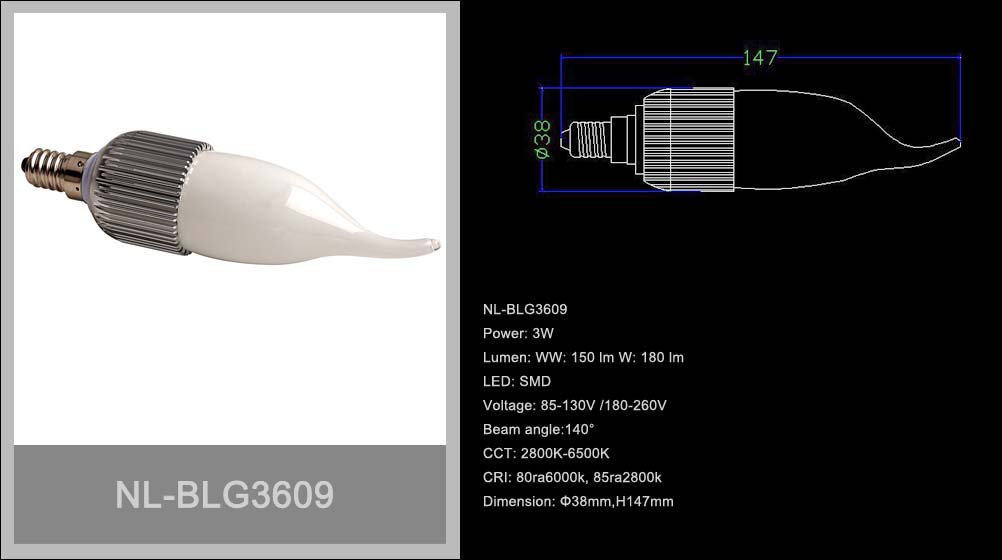 LED Bulb 3W NL-BLG3609