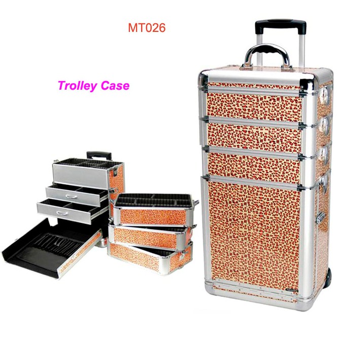 animal print aluminum case for beauty trolley